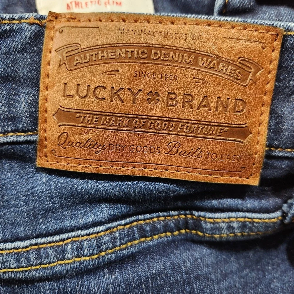 Lucky Brand 412‎ Athletic Slim Jeans Men 33x30 (38x32 Tag) Blue Denim